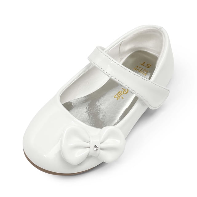 Zapatos tipo Mary Jane para niñas DREAM PAIRS Talla 6 Blanco con Moño