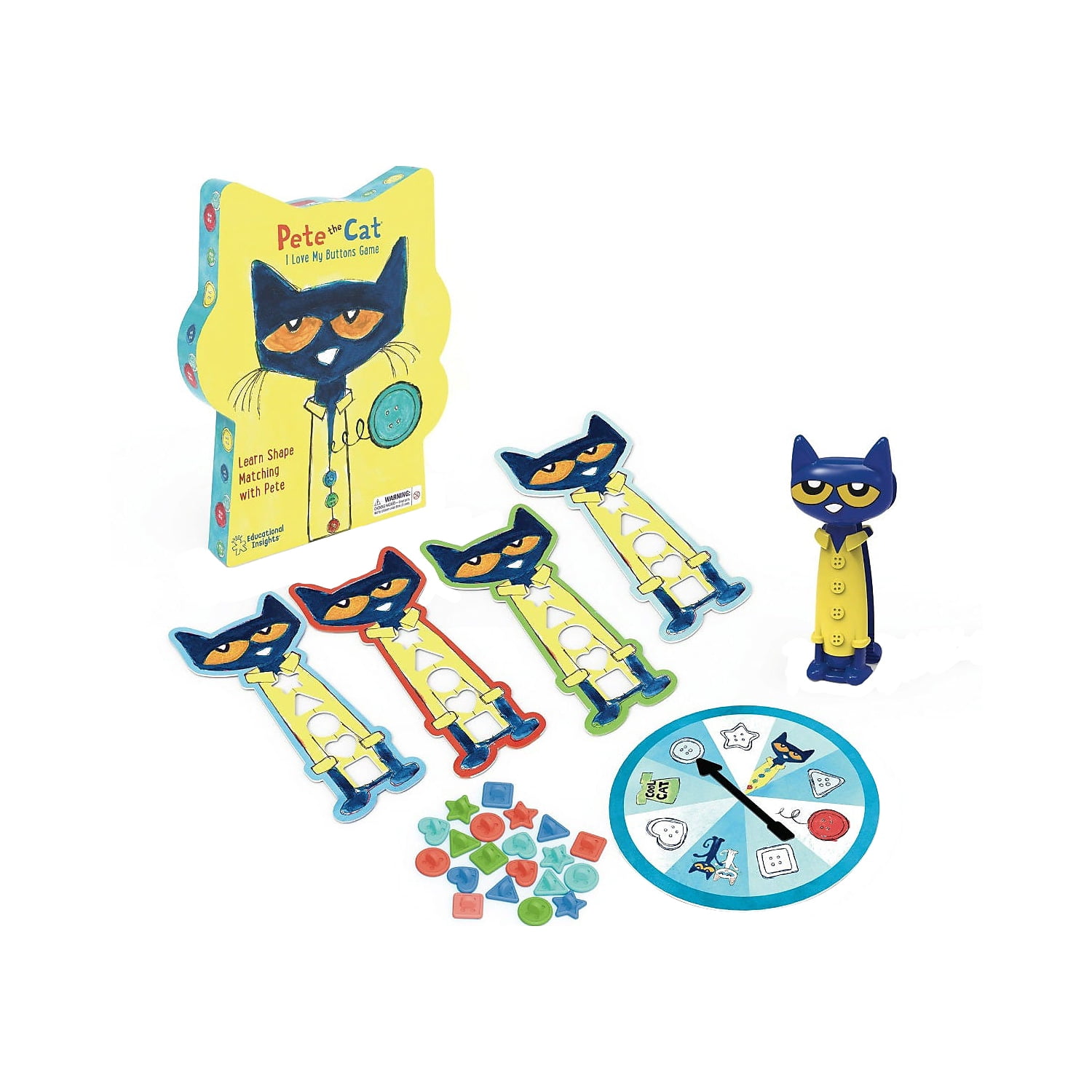Educational Insights Pete the Cat I Love My Buttons Preschool Board Game  with Multi-Color Buttons for Boys & Girls Ages 3 4 5+ - Walmart.com