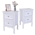 thumbnail image 4 of paproos Modern Bed Side Table Set of 2, Nightstand with with 2 Storage Drawers, Sofa Side Table for Living Room, Bedroom, White, 4 of 10
