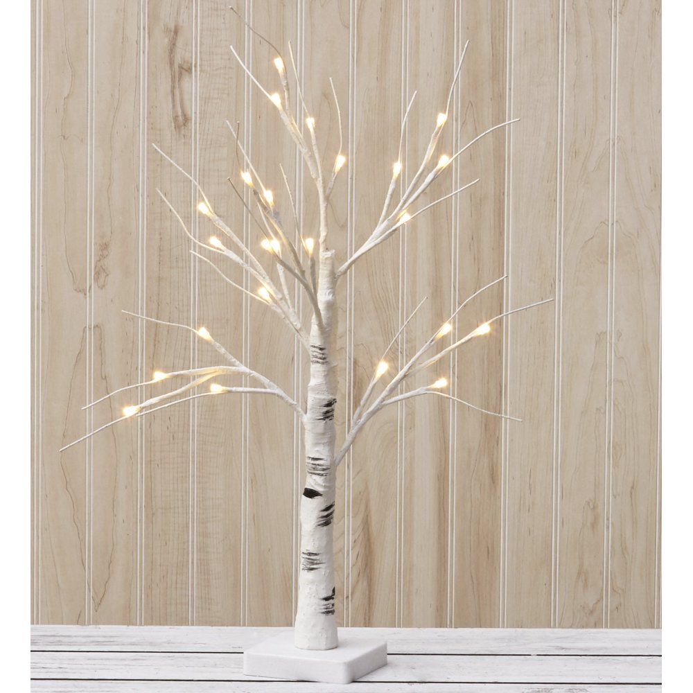 Battery Powered Winter Wonderland Lighted Faux Birch Tree