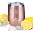 thumbnail image 2 of 50th Birthday Gifts for Women and Men - 1974 50th Birthday Decorations - 12 Oz Insulated Stainless Steel Wine Tumbler with Lid for Her Wife Mom Grandma Aunt Friend, Rose Gold, 2 of 4