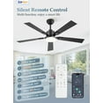 thumbnail image 3 of Zardon 52 Inch Modern Ceiling Fan with Light and Remote & APP Control, Adjustable Downrod Mount, 6 Speeds, Ultra Quiet DC Motor, Reversible Black/Walnut Blades, 3 of 11
