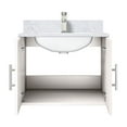 thumbnail image 3 of 24 In. W X 22 D Glossy White Vanity For Bathroom, Marble Top & Faucet - Soft Close, To Dents And Scratches, Spacious Storage Area Bath, Wear Tear, Compartment, 3 of 3