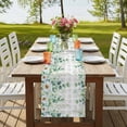 thumbnail image 4 of Table Runners 72 Inches Long Dress Scarves, Green Eucalyptus Leaves Farmhouse Kitchen Table Runner, Coffee Tablerunners, Daisy Summer Botanical Watercolor Plaid 16x72 Inch, 4 of 9