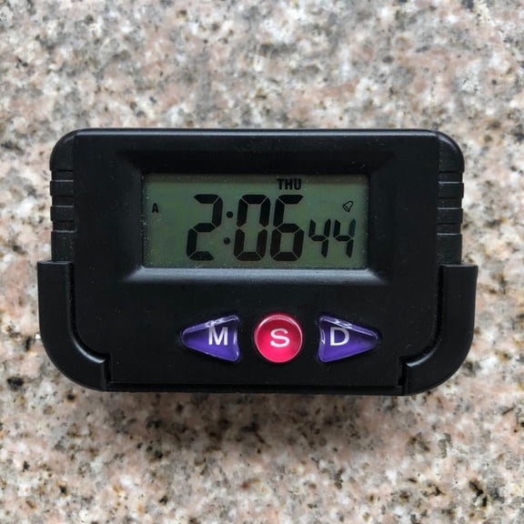 DESIGNICE Car Alarm Clock Dashboard Desk Clock Digital Lcd Screen Alarm Clock with Flexible Stand