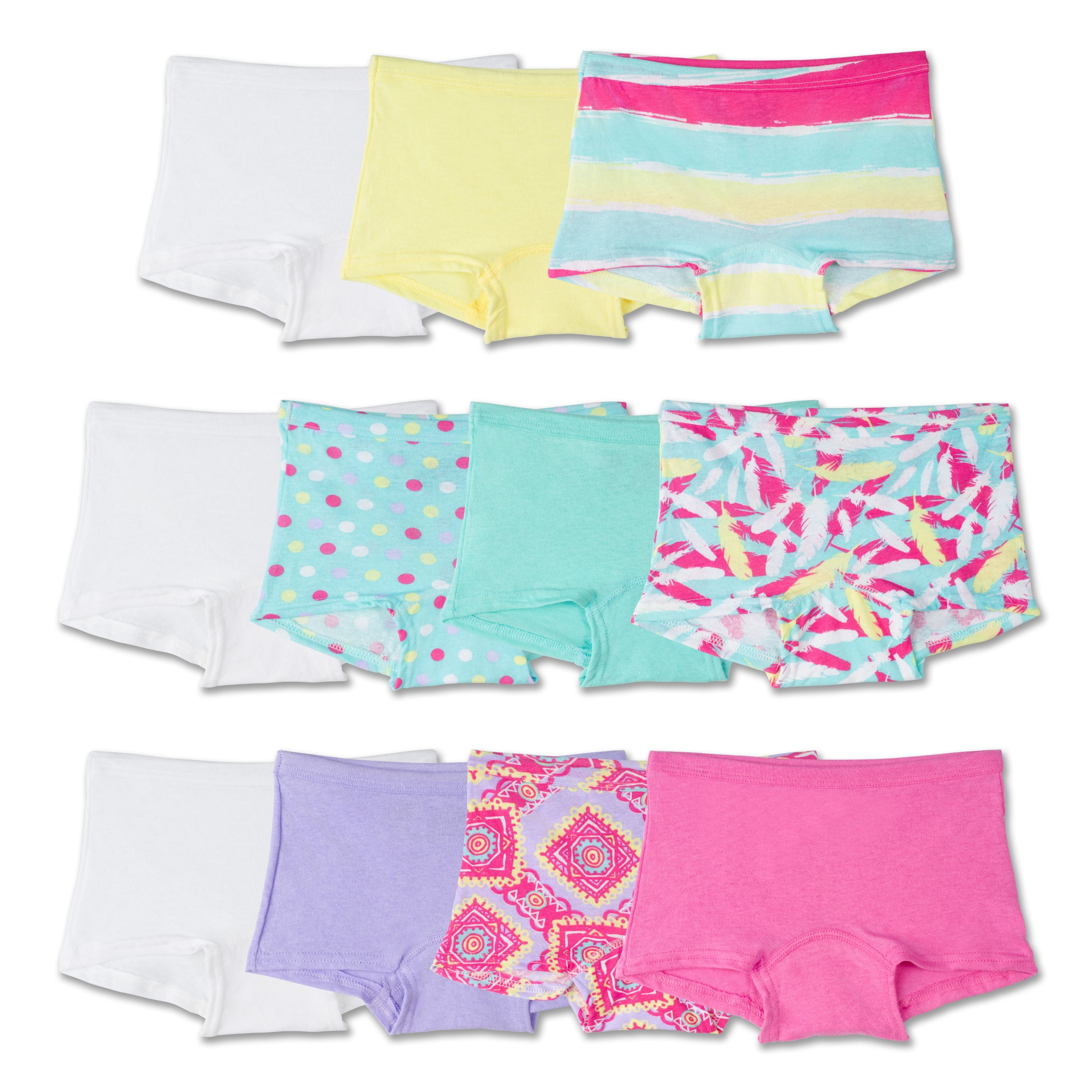 YoungSoul Girls Knickers Boyshorts 6 Pack Cotton Underwear Boxers Briefs 2-13 Years 