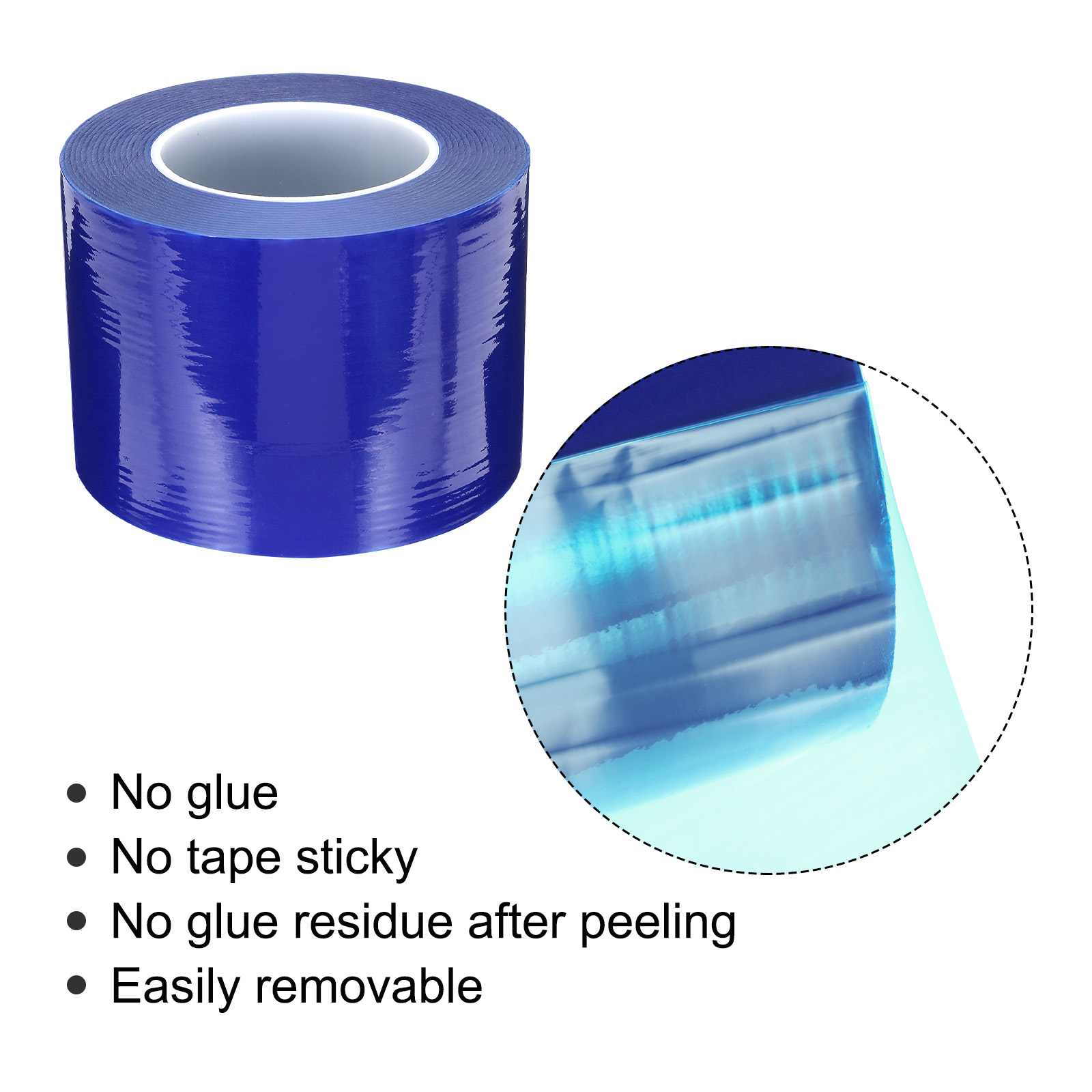 Unique Bargains PE Protective Film for Aluminum Doors and Surfaces Protection Blue 3.94" x 656Ft