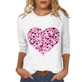 thumbnail image 1 of Penkiiy Chemises de la Saint-Valentin pour Femmes Décontractées Manches 3/4 Col Rond Blouses Imprimé Mignon Tuniques Tops 2025 S Multicolore, 1 of 5