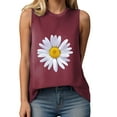 thumbnail image 6 of GEWSEY Vintage Mandala Graphic Tank Tops for Women Summer Beach Graphic Loose Tanks Vest USA Flag Vacation Racerback Tank Cami Brick Red, L, 6 of 6