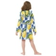 thumbnail image 7 of FORMRS Niños Bathrobe Unisex Hooded Robe Soft Plush Pajamas Sleepwear, Size 2-3T, Lemon Checkered, 7 of 7