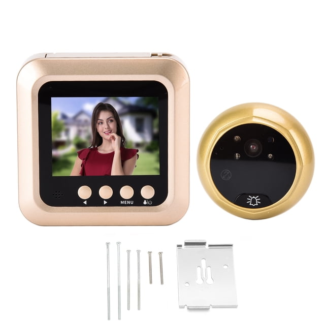 Timbre con video inteligente para el hogar, visor digital de puerta con pantalla LCD TFT de 2,4 pulgadas, visión nocturna, gran angular de 145°, 720P