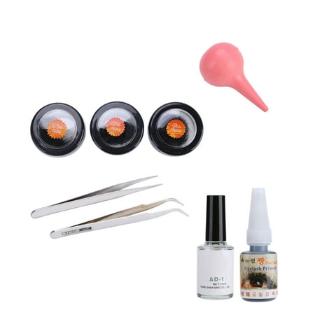 HERCHR Eyelash Kit,, 8/10/12mm Individual Eyelash Extension Glue Remover Tools Set Women Beauty Makeup Kit, Eyelash Extension