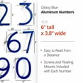 thumbnail image 2 of Floating Mount Shadow House Address Number, Modern Metal Numbers for Mailbox, Glossy Blue, 6", HH-SDW6-BLU-3, 2 of 5