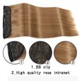 thumbnail image 5 of Nvzi Peluca de cabello liso con clip - 23.6 pulgadas B001, peluca desmontable de 3 piezas, cabello liso extra largo que se puede usar para aumentar el largo y cambiar de peinado., 5 of 5