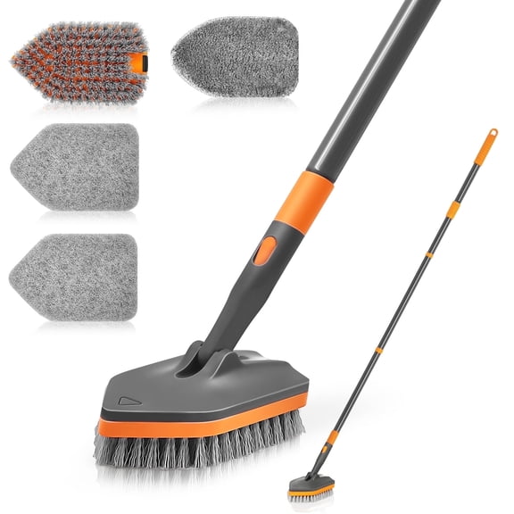 NEWE Shower Cleaner Brush with 56 inches Long Handle