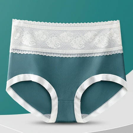 EQWLJWE Womens Briefs Underwear Cotton High Waist Plus Size Panties Stretch Soft Panty Army Green L