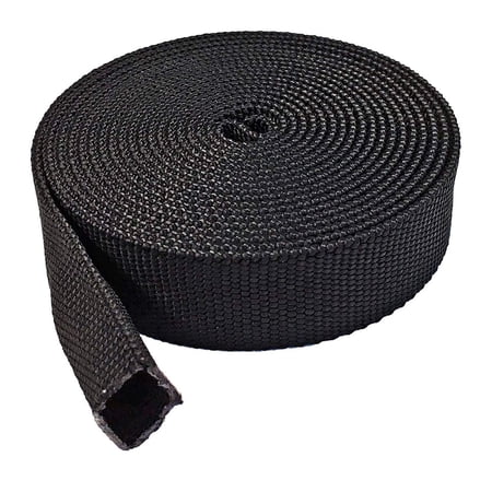 0.9  Nylon Multifilament Protective Hose Sleeve - Length: 100 Feet - Black
