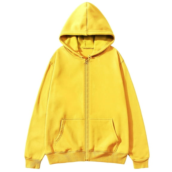 LIaqionyy Mens Hoodie Sweatshirt Jackets Full Zipper Fall Solid Color Sweatshirts Casual Jacket with Pockets