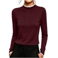 thumbnail image 5 of Long Sleeve Thermal Shirts for Women Ultra Soft Fleece-Lined Crew Neck Workout Baselayer Tops, 5 of 8