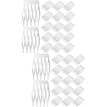 100 Pcs 5 Tooth Comb Hair Pieces for Women Jewelry Accessories Metallic Hair Clips Metal Hair Comb French Hair Tools Hair Clips for Women Hairdressing Tool Iron Silver Metal Miss