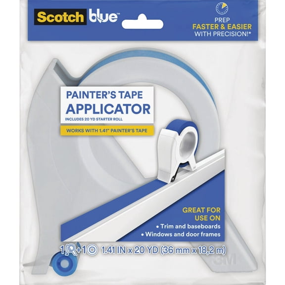 ScotchBlue TA3-SB Painter's Tape Applicator, Blue, with 1 Starter Roll 1.41 in. x 20 yd