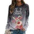 thumbnail image 3 of Chandail en Molleton de Noël pour Femmes, Cardigan à Manches Longues, Col Rond, Pull Chaud, Imprimé, Mode, Mi-Long, 3 of 6