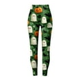thumbnail image 7 of CAUYDY Women's Brushed Christmas Halloween Ankle Length Seasonal Printed Leggings(Green,XXL), 7 of 7