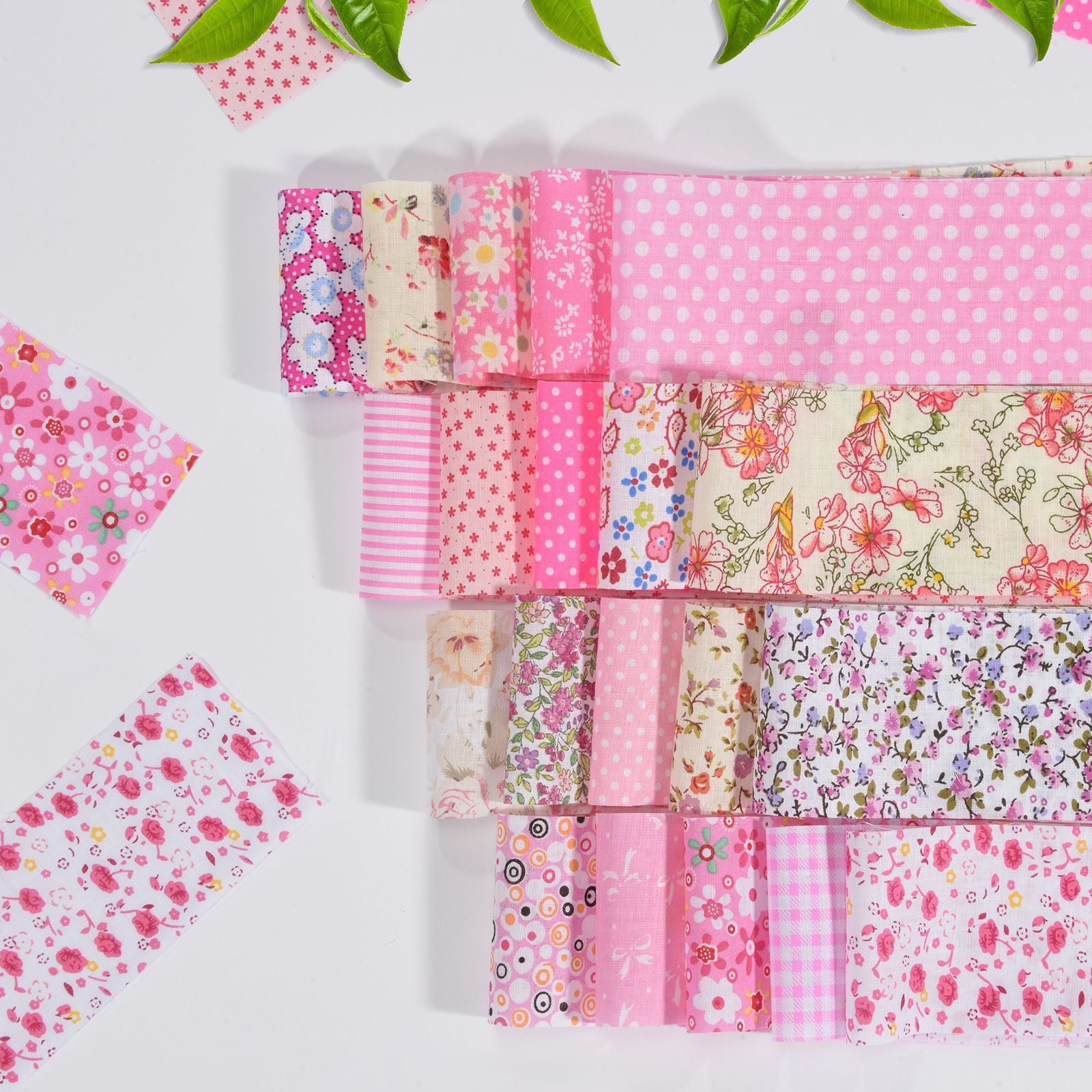 40 Pcs Jelly Roll Fabric Strips for Quilting Sewing-2.6 Inch Precut Cotton Floral Fabric Strips Bundles, Perfect Quilting Fabric for Sewing,DIY Sewing Supplies Pink