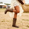 thumbnail image 7 of DREAM PAIRS Women's Cowboy Boots Mid Calf Cowgirl Boots Square Toe Chunky Heel Embroidery Stitched Western Boots, 7 of 7