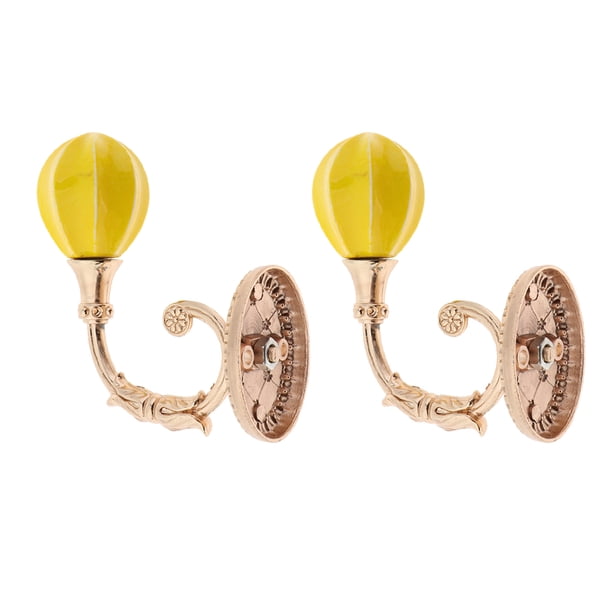 1 Par de Soportes para Cortinas, Corbatas, de Pared, Correas de para Colgar, Soporte para Cortina de Amarillo Macarena Ganchos de retención de cortina