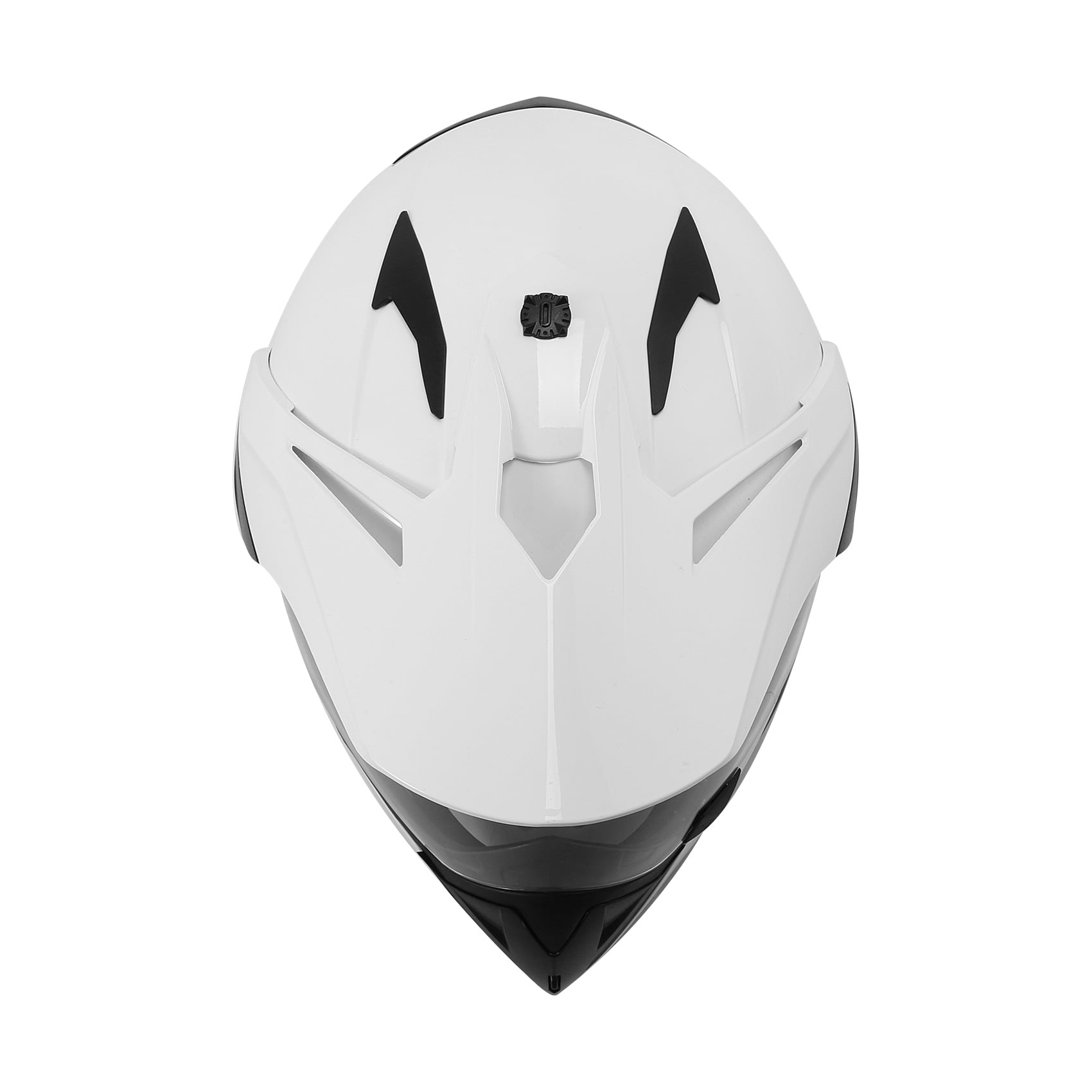 TCMT DOT Motorcross Full Face Helmet Flip up Dual visor Adult Motorcycle Helmet for Atv Offroad Street Dirt Bike White XL Size