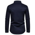 thumbnail image 4 of Rloper-Lop Mens Dress Shirts Formal Long Sleeve Casual Button Down Business Clothes for Wedding Party Business Tuxedo Solid Color Tee Tops Navy L, 4 of 9