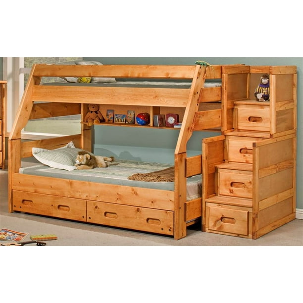 Bunk Bed With Stairway Chest, Cinnamon Twin Bunk Bed Instructions