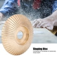 thumbnail image 4 of "85mm Gold Steel Grinding Wheel for Angle Grinder - High-Speed Wood Shaping Disc with 16mm Arbor, Durable Curved Surface Sanding Tool"  

(Character count: 150)  

Alternative option:  
"Professional, 4 of 6