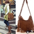 thumbnail image 3 of Jkerther Women Girl Celebrity Tassel Suede Fringe Shoulder Messenger Handbag Cross Body Bag, 3 of 6