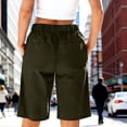 thumbnail image 7 of ClodeEU Women's Elastic Waist Drawstring Cargo Shorts,Loose Fit Shorts with Pockets Summer Outdoor Army Green,Women's Plus L, 7 of 7