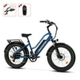 thumbnail image 6 of Addmotor 24 In. Electric Bicycle, 750W Step-Thru Fat Tire Electric Bike, Pedal Assist Cruiser City Ebike for Adults, Shimano 7 Speed, 28MPH, M-430 Blue, 6 of 14