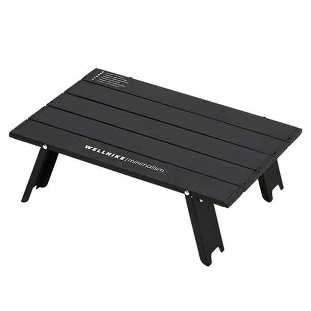 Mesa plegable para acampar Cgtredaw con Transporte para Barbacoa negra