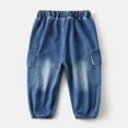 thumbnail image 3 of Kiijoy Toddler Boys Cargo Jeans Elastic Waist Denim Pants Casual Trousers, Sizes 3-4, 3 of 8