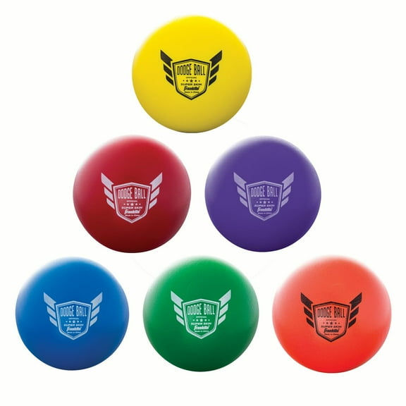 Franklin Sports Dodgeball Ball Set – Superskin-Coated Foam Balls for Playground Games – Small Dodgeballs for Gymnasium Games – 7" Diameter Easy-Grip Foam Balls – Won’t Shred or Tear for Hours of Fun