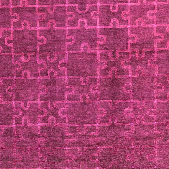 Ahgly Company Indoor Square Abstract Pink Modern Area Rugs, 4' Square