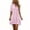 Pink, variant on SAWOBUUN Womens Striped Shirt Dress Short Sleeve V Neck Button Mini Dress Tiered Casual Summer Beach Sundress