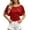 Red, variant on Women Shirts Casual Loose Batwing Short Sleeve Tunic T Shirt Polka Dots Wrap O Neck Blouse Short Sleeve Fashionable Tops