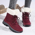 thumbnail image 2 of Women's Boots Thermal Footwear Insulated Mid Calf Warm Hiking Lined Boots for Outdoor Ladies, 2 of 9