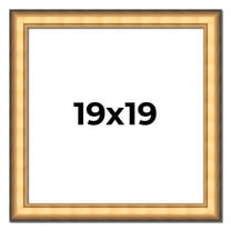 19x19 Frame Gold Plein Aire Solid Wood Picture Frame Width 2 Inches | Interior Frame Depth 0.5