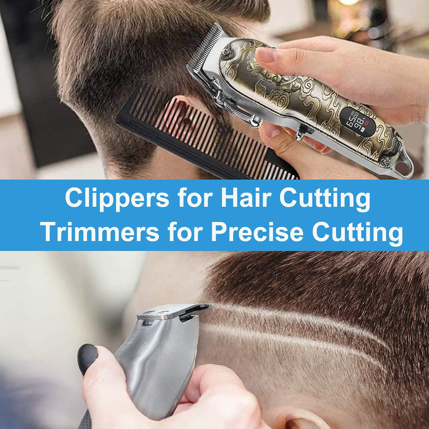 Clippers and Trimmers Set, Suttik Professional Barber Clippers Set, Beard Trimmer Cordless Hair Clippers with T-Blade Close Hair Trimmer, LED Display - Walmart.com