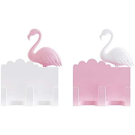 

2 Pack Self Adhesive Flamingo Hooks For Home And Office For Kids And Adults (Flamingo)