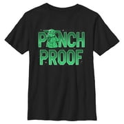 Boy's Star Wars: The Mandalorian Grogu St. Patrick's Day Galaxy Stars Pinch Proof Graphic Tee Black X Large