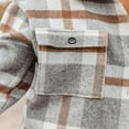 thumbnail image 5 of Womens Casual Plaid Shacket Wool Blend Button Down Long Sleeve Shirt Fall Jacket Shackets, 5 of 5