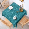 thumbnail image 2 of Teal Christmas Snowflake Pattern Square Tablecloth,Waterproof Square Table Cover,Wipeable Spillproof Washable Table Cover for Home Kitchen Party Decor 42"X42"(107x107cm), 2 of 6